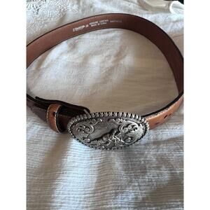 Nocona Belt size 28 with Buckle Brown Cowboy crocodile Leather Horse Rodeo